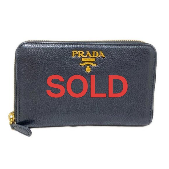 Prada Handbags - PRADA - Black Leather Long Wallet 191-070225